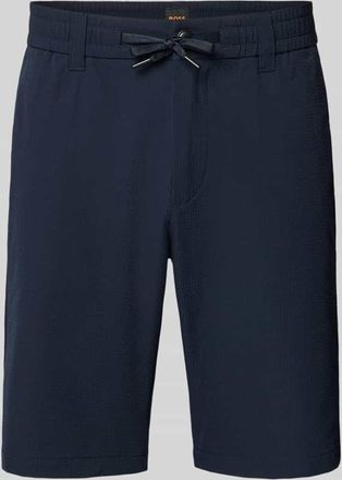 Boss Orange by Hugo Boss BOSS Orange Tapered Fit Bermuda mit Kordelzug Modell CHINO in Marine, Gr&ouml;&szlig;e 38