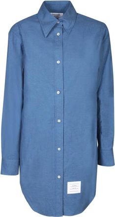 Thom Browne Cotton Shirt - Dames - Overhemden - Blauw - XS - Katoen - Overhemden