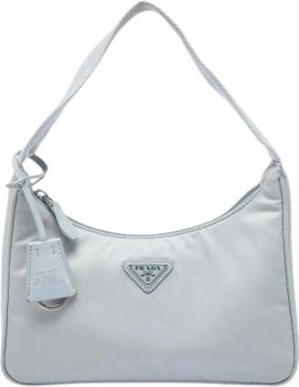 Prada Pre-owned Nylon Shoulder Bag - Dames - Vintage Schoudertas - Grijs - ONE Size - Nylon - Vintage