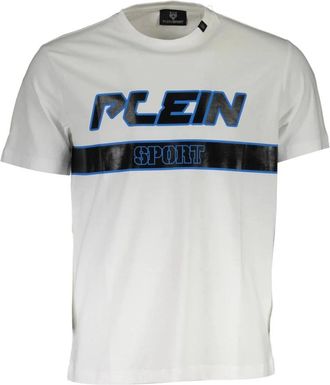 Plein Sport Logo Print T-shirt met korte mouwen - Heren - Sportshirts - Wit - 2XL - Katoen - Fitness