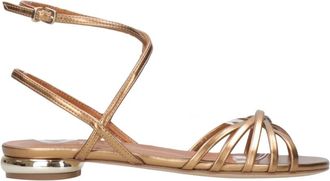 NCUB Bruine Gelamineerde Sandalen met Enkelband - Dames - Sandalen - Bruin - 36 EU - Schoenen