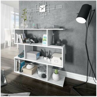 F.R.S. Frs - Estanteria Corea Baja En Blanco 97 Cm(alto)110 Cm(ancho)24 Cm(fondo). Color Blanco Brillo