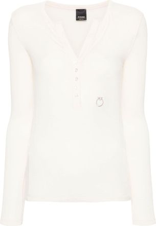 Pinko Mulinello T-shirt - women - Nylon/Viscose/Cashmere/Elastane/Viscose - S - Neutrals