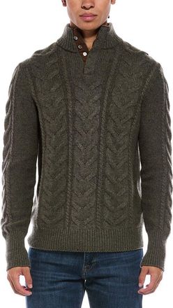 N.Peal N. PEAL The Hampstead Cable 100% Cashmere Mock Neck Sweater