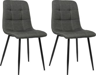 Clp Lote De 2 Sillas De Comedor Tilde Gris Oscuro Tela