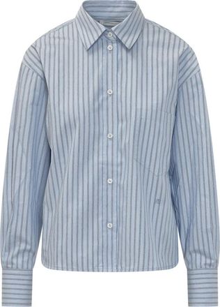 Victoria Beckham Ellys Shirt - Dames - Overhemden - Blauw - S - Katoen - Overhemden
