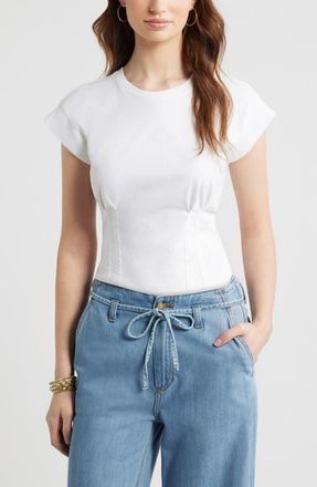 Treasure & Bond Pintuck Cotton T-Shirt in White at Nordstrom, Size Xx-Large