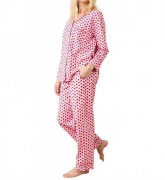 Printfresh Mini Candy Hearts Long Pajama Set In Pink