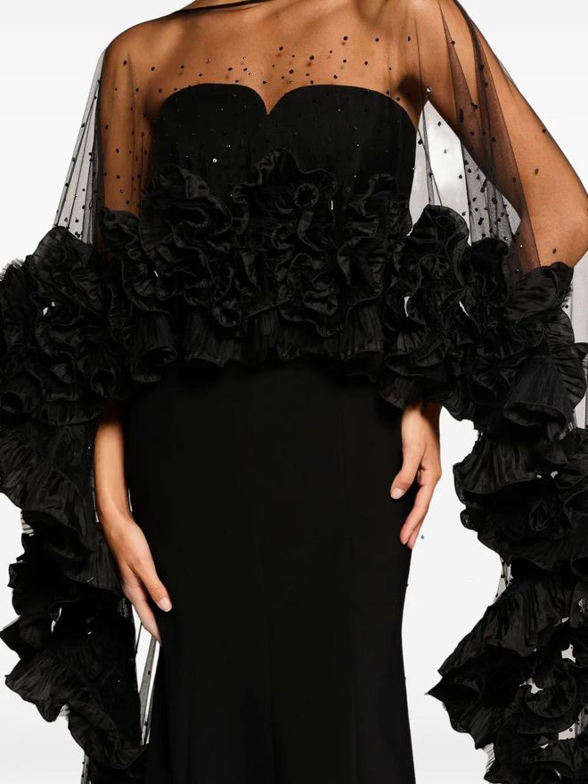 Jenny Packham ruffle-detailed cape - Black from 3,080.00 - on Stylight