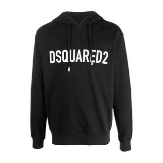 Dsquared2 Hoodies, male, Black, 2XL, Cool Fit Branded Hoodie Black/White