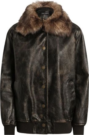 Dolce & Gabbana Leather Bomber Jacket