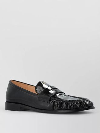 Furla patent leather gathered loafers