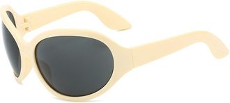 Generic Large Frame Mens Vacation Sunglasses Outdoor Driving Sports Sun Glasses(Beige)