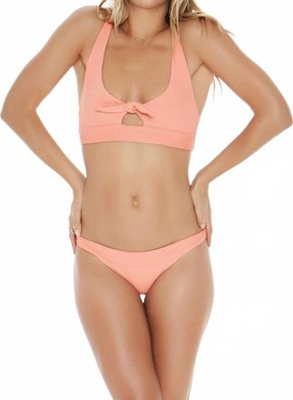L*Space Solid Ribbed Tara Bikini Top In Tropical Peach