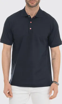 Kiton Polo a maniche corte in 100% cotone con colletto classico