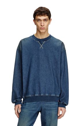 Diesel Sweatshirt in Track Denim - Sweaters - Unisex - Blue