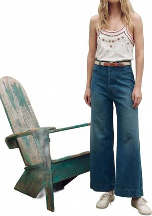 The Great. Beaded Slim Tank Top In Washed White