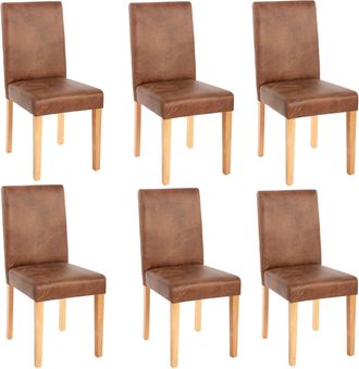 Hhg Hhg - Nunca Usado] Lote De 6 Sillas De Comedor Silla De Cocina Littau, Textil, Imitaci&oacute;n De Ante, Patas Claras