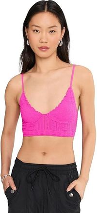Free People Heirloom Seamless Bralett Womens Bra Dream Pop : L-XL (US Womens 14-16), Elastane/Nylon