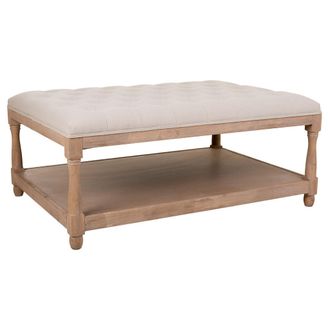Wanderlust Deco Wanderlust Deco - Banqueta De Madera Tapizada Color Crema 110x78x48