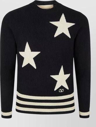 Valentino crew neck sweater star pattern knit