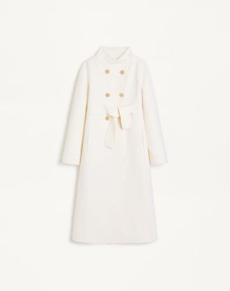 Valentino Cappotto In Compact Drap Donna AVORIO 36