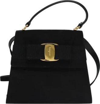 Ferragamo Pre-owned Suede handbags - Dames - Vintage Handtas - Zwart - ONE Size - Su&egrave;de - Vintage