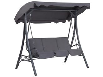 Beliani Columpio metal gris oscuro