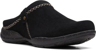 Clarks Womens Roseville Echo Clog, Black Suede, 3.5 UK