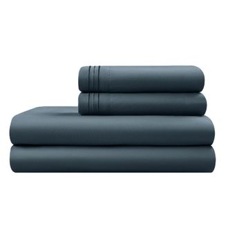 OEM Juego De Ropa De Cama De Lujo De 4 Piezas, S&aacute;banas De Microfibra Refrescantes De La Serie 1800, Bolsillo Profundo De 40 Cm, Tama&ntilde;o King, Azul Marino