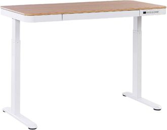 Beliani Beliani - Electric Adjustable Standing Desk Modern 120x 60 cm Light Wood and White Kenly