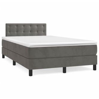 vidaXL Vidaxl - Giroletto a Molle con Materasso Grigio Scuro 120x190 cm Velluto