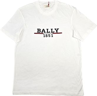 Bally 6238521 Mens White100% Cotton Embroidered Logo T-Shirt