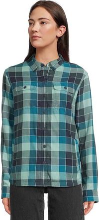 L.L.Bean Fleece-Lined Flannel Shirt Womens Clothing Soft Juniper : MD, Cotton/Down/Flannel