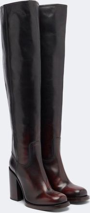 Dries Van Noten Leather over-the-knee boots