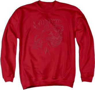 Gildan Superman Code Red Adult Crewneck Sweatshirt