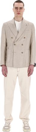 Tagliatore Double-Breasted Silk Jacket Montecarlo Line