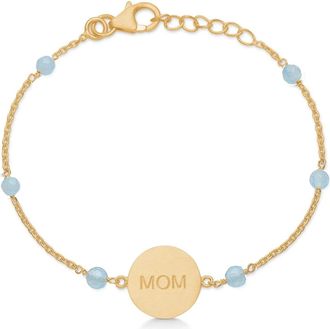 Frk. Lisberg Accessoires, Dames, Geel, ONE Size, Chalcedon Aqua Armband