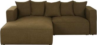 Maisons du monde Sofá cheslong de 3/4 plazas verde caqui