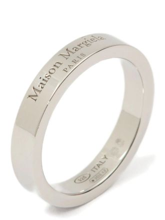 Maison Margiela Logo-Engraved Sterling Silver Ring - Silver