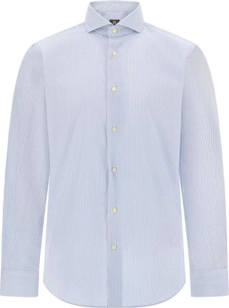 Boggi Milano naples-collar striped-pattern shirt - Blue