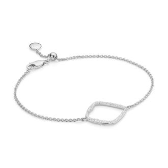Monica Vinader Sterling Silver Riva Large Hoop Bracelet Diamond