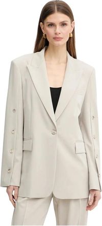 Pinko Grace Giacca Fluido - Dames - Blazers - Grijs - S - Polyester - Jassen