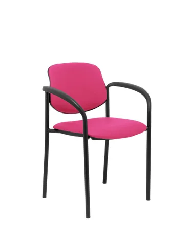 Piqueras y Crespo Sedia Fissa Villalgordo Similpiel Telaio Rosa Nero Con Braccioli