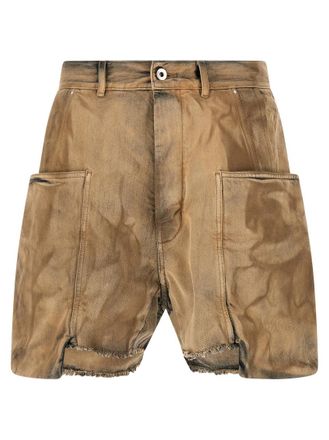 Rick Owens Beige Stefan Cargo Shorts