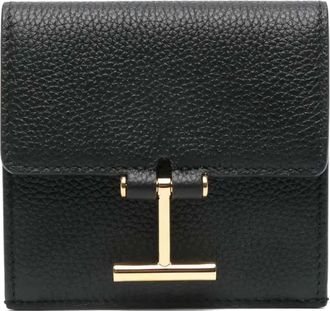 Tom Ford logo-detail snap-button wallet - Black