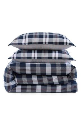 Tommy Hilfiger Dream Madras Cotton Percale Comforter & Shams Set in Dark Blue at Nordstrom, Size Twin