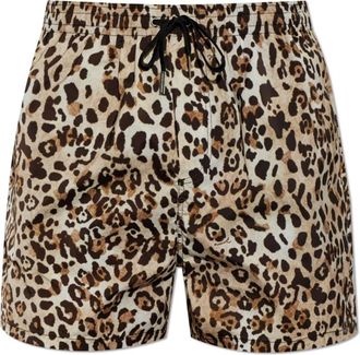 Dsquared2 Leopard-print Zwemshorts - Heren - Strandmode - Beige - XS - Badmode
