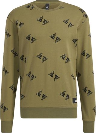 adidas Fi Bp1 Aop Swt Full Print Logo Sports Round Neck Pullover Couple Style Green HE7448