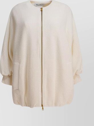 Max Mara ribbed cuffs textured fabric side pockets